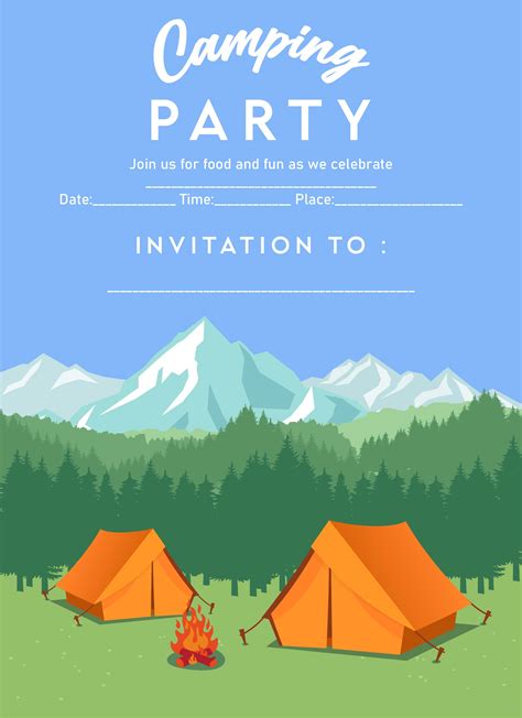 Camping Party Invitations Free Printable
